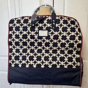 Stella & Dot Stylish Navy and Cream Garment Bag and travel jewelry bag set